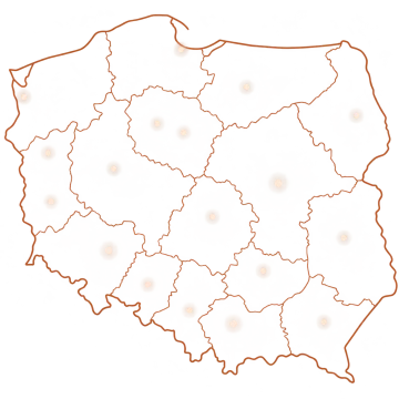 Mapa Polski - kancelaria obsługuje klientów na terenie całego kraju